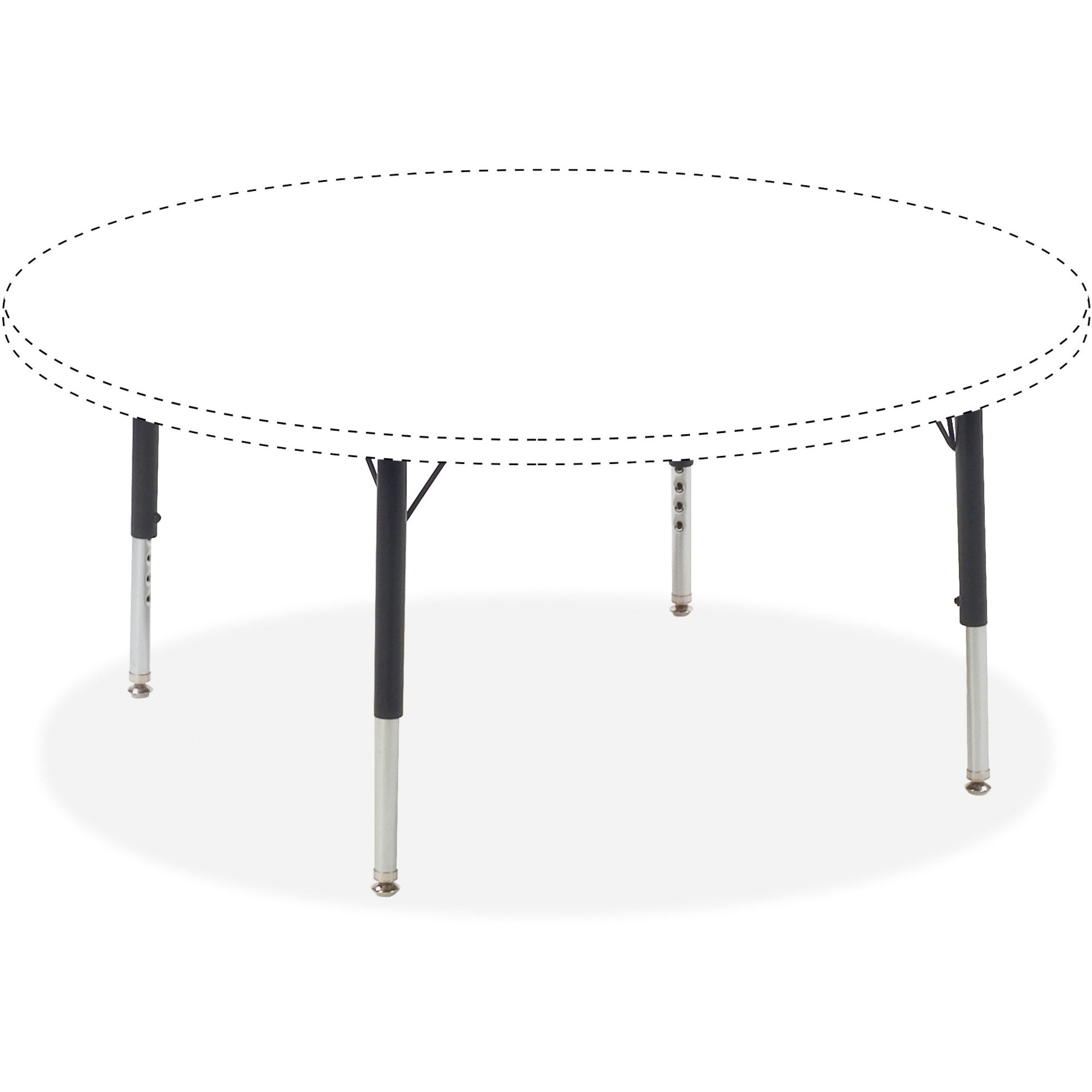 lorell-activity-table-height-adjustable-leg-kit-17-to-25h-25-length-x-11-diameter-black-chrome_llr99900 - 1