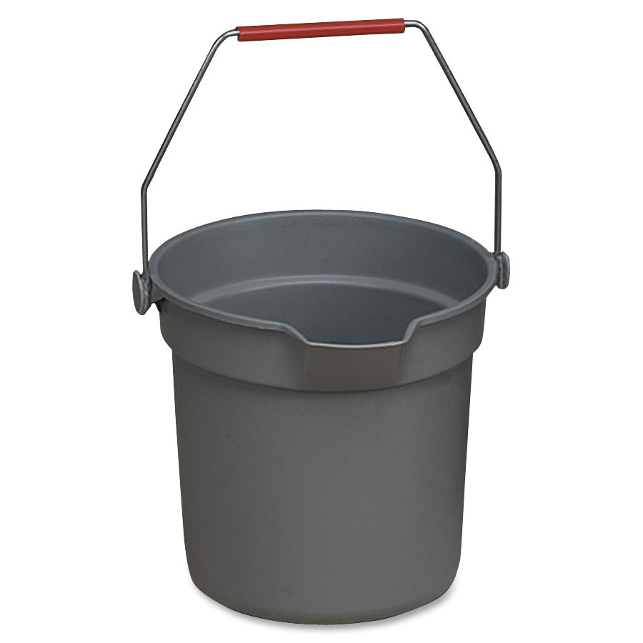 rubbermaid-commercial-brute-10-quart-utility-bucket-250-gal-heavy-duty-rust-resistant-bend-resistant-102-plastic-steel-high-density-polyethylene-hdpe-gray-nickel-chrome-12-carton_rcp296300gyct - 2