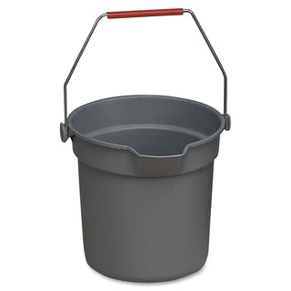 Rubbermaid Commercial Brute 10-quart Utility Bucket - 2.50 gal - Heavy Duty, Rust Resistant, Bend Resistant - 10.2" - Plastic, Steel, High-density Polyethylene (HDPE) - Gray, Nickel, Chrome - 12 / Carton - 2