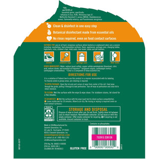 Seventh Generation Disinfecting Cleaner - Lemongrass Citrus Scent - 8" Length x 7" Width - 35 / Canister - 12 / Carton - Deodorize