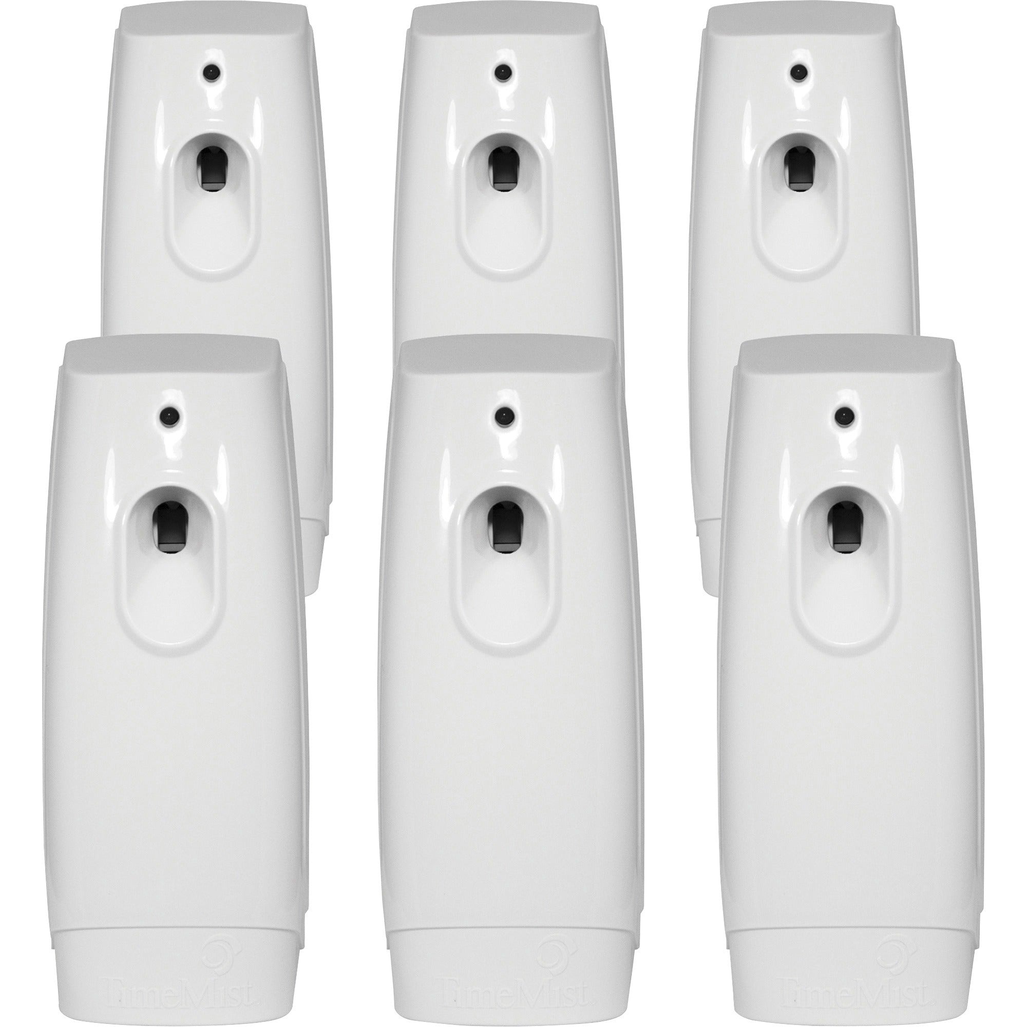 TimeMist Classic Metered Aerosol Dispenser - 0.25 Hour Medium - 30 Day Refill Life - 6000 ft Coverage - 2 x AA Battery - 6 / Carton - White