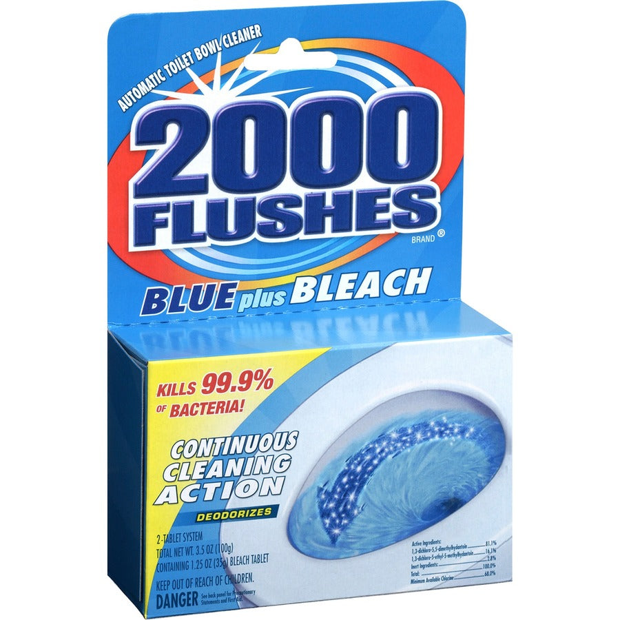 WD-40 2000 Flushes Blue/Bleach Bowl Cleaner Tablets - Concentrate - 3.50 oz (0.22 lb) - 12 / Carton - Antibacterial, Deodorant - Blue
