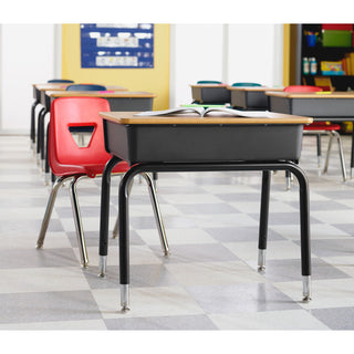 lorell-adjustable-height-student-desks-with-book-box-for-table-topmedium-oak-rectangle-top-adjustable-height-22-to-30-adjustment-x-18-table-top-width-x-24-table-top-depth-30-height-assembly-required-black-plastic-2-carton_llr99893 - 6