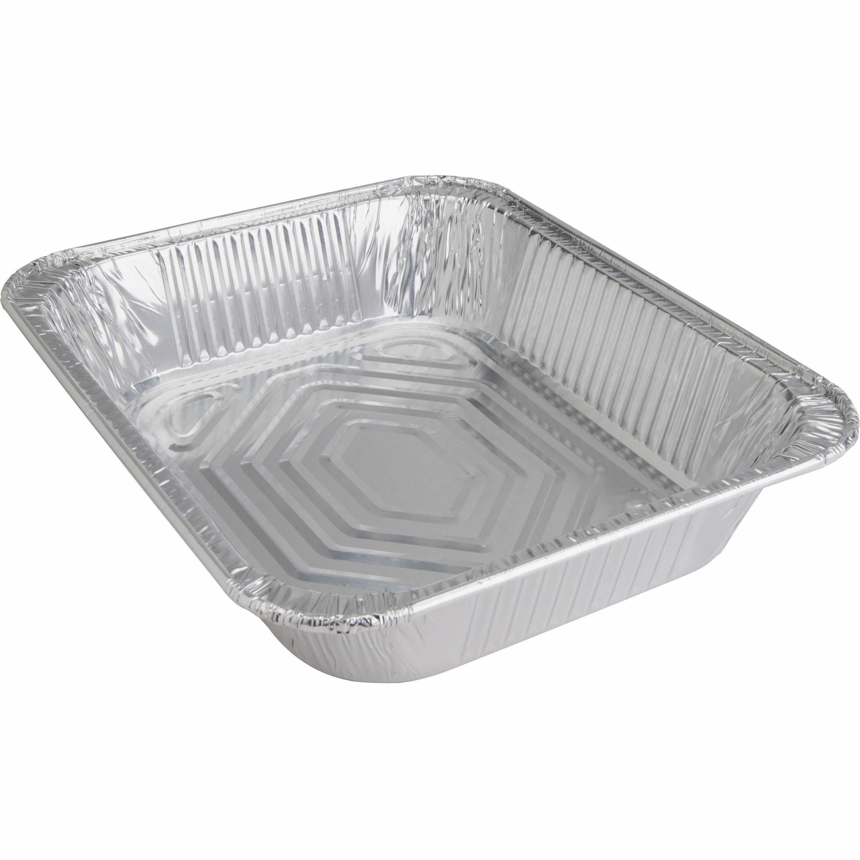 genuine-joe-half-size-disposable-aluminum-pan-cooking-serving-disposable-silver-aluminum-body-100-carton_gjo10702 - 3