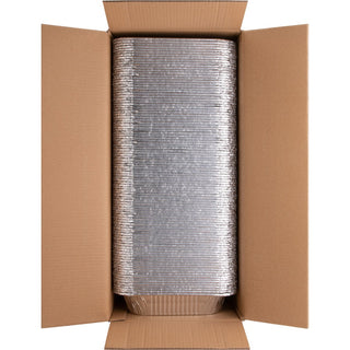 Genuine Joe Half-size Disposable Aluminum Pan - Cooking, Serving - Disposable - Silver - Aluminum Body - 100 / Carton