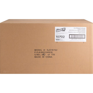 Genuine Joe Half-size Disposable Aluminum Pan - Cooking, Serving - Disposable - Silver - Aluminum Body - 100 / Carton