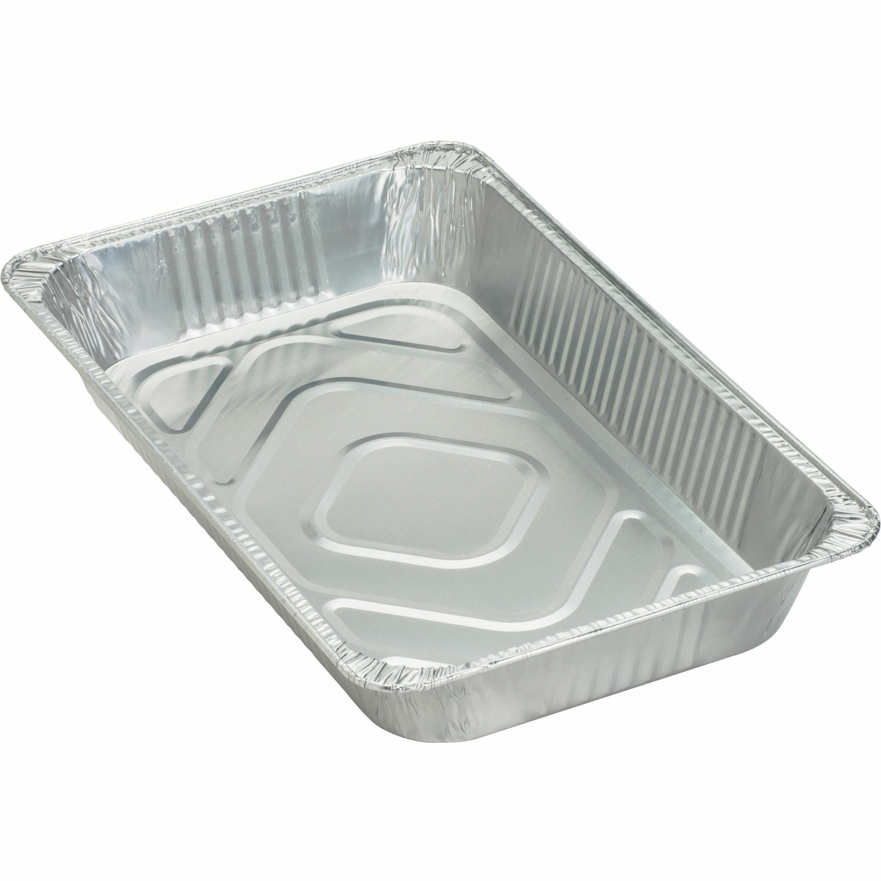 genuine-joe-full-size-disposable-aluminum-pan-cooking-serving-disposable-silver-aluminum-body-50-carton_gjo10703 - 2