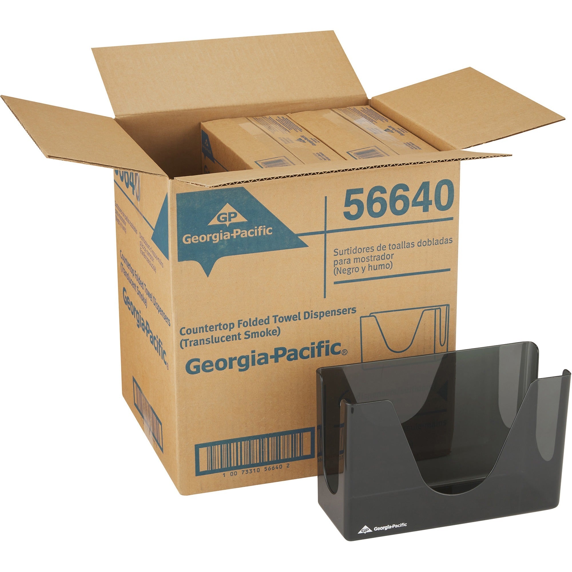 georgia-pacific-countertop-c-fold-m-fold-paper-towel-dispenser-c-fold-multifold-dispenser-7-height-x-11-width-x-44-depth-plastic-smoke-durable-washable-6-carton_gpc56640ct - 1