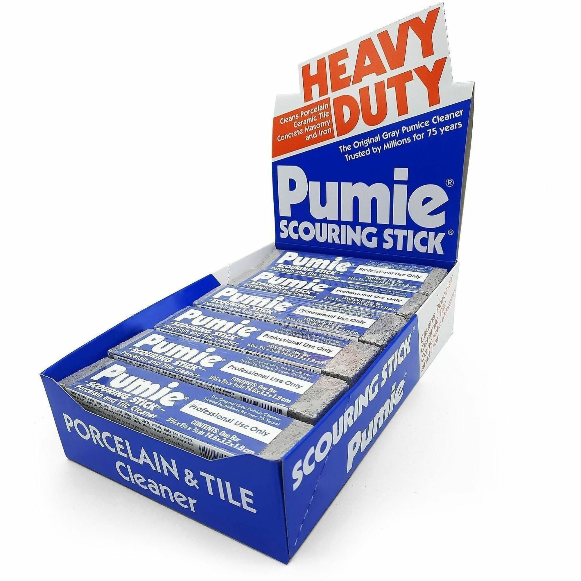 U.S. Pumice US Pumice Co. Heavy Duty Pumie Scouring Stick - 72 / Carton - Abrasive, Heavy Duty - Gray
