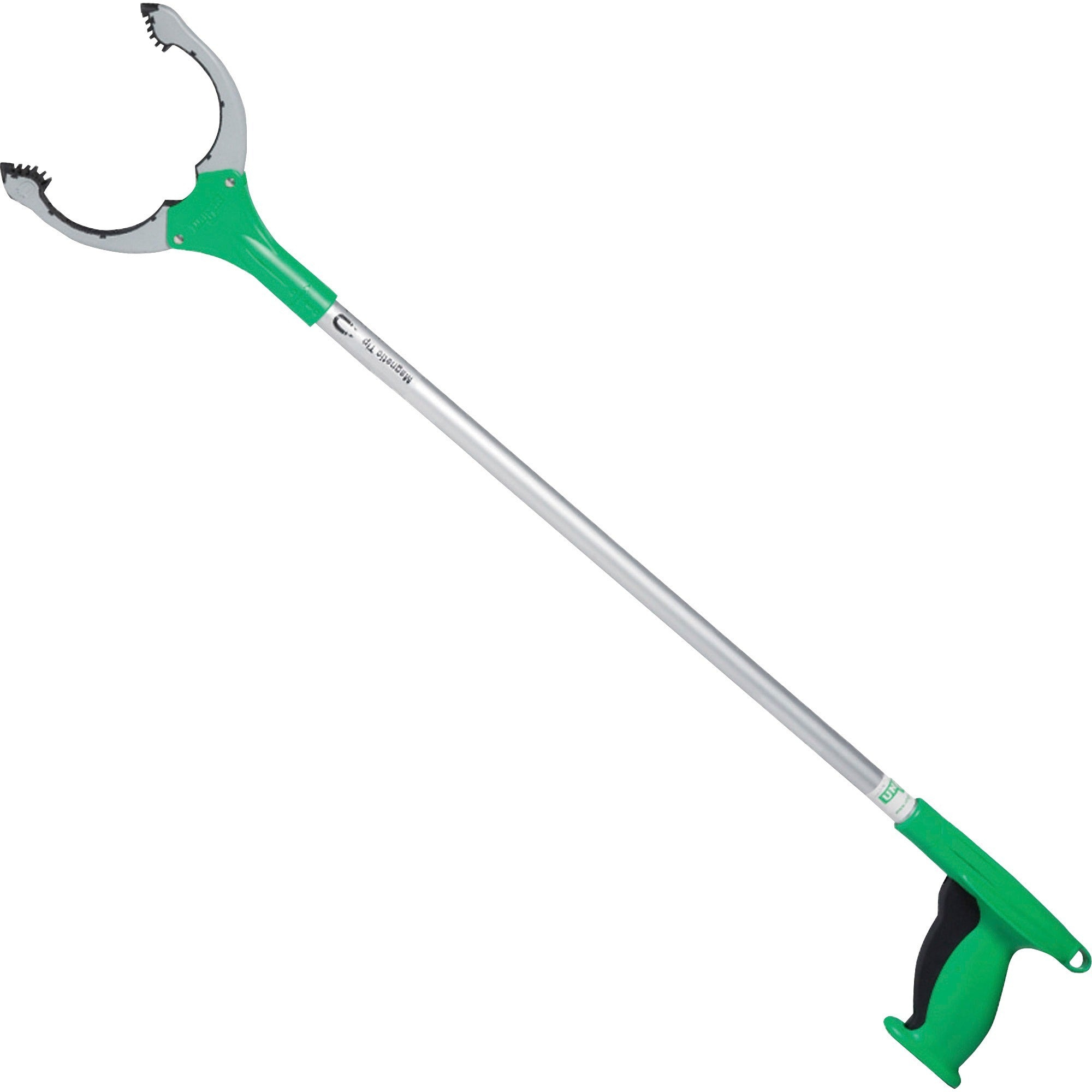 Unger Nifty Nabber Trigger Grip - 32" Reach - Lightweight, Durable - Plastic, Aluminum - Silver, Green - 5 / Carton