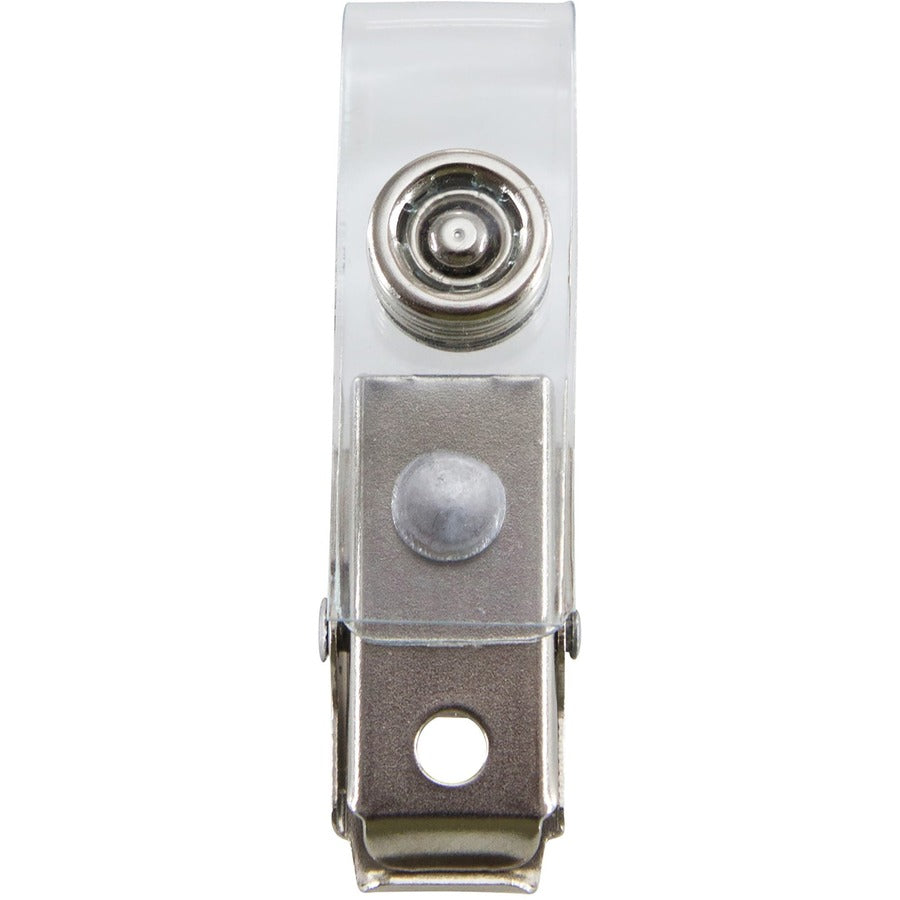 SICURIX ID Strap Clip Adapter - 2.8" Length x 0.4" Width - for Badge - Pre-punched - 100 / Box - Clear