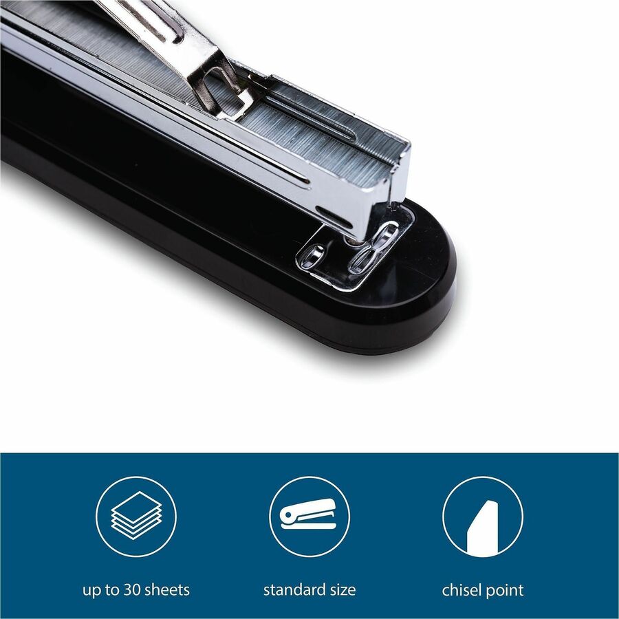 Business Source Chisel Point Standard Staples - 210 Per Strip - Standard - 1/4" Leg - 1/2" Crown - Holds 30 Sheet(s) - for Paper - Chisel Point - Silver - Galvanized Iron5 / Pack