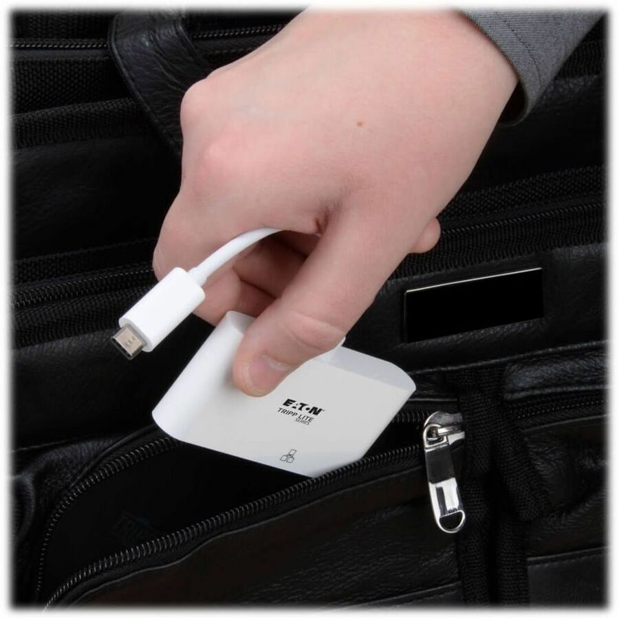 USB 3.1 Gen 1 USB-C to HDMI Adapter, USB-A/USB-C PD Charging/Gigabit Ethernet, 3", White