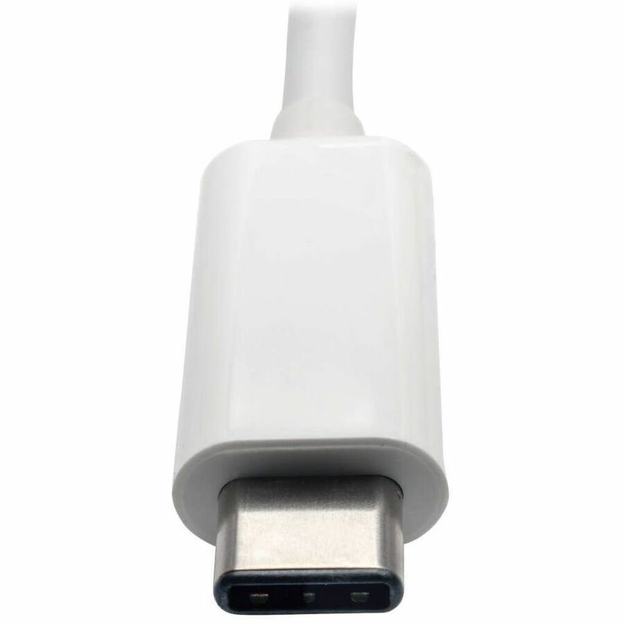 Tripp Lite by Eaton 3-Port USB 3.x (5Gbps) Hub with LAN Port USB-C to 3x USB-A Ports and Gigabit Ethernet White - USB Type C - External - 3 USB Port(s) - 1 Network (RJ-45) Port(s) - 3 USB 3.1 Port(s) - 4