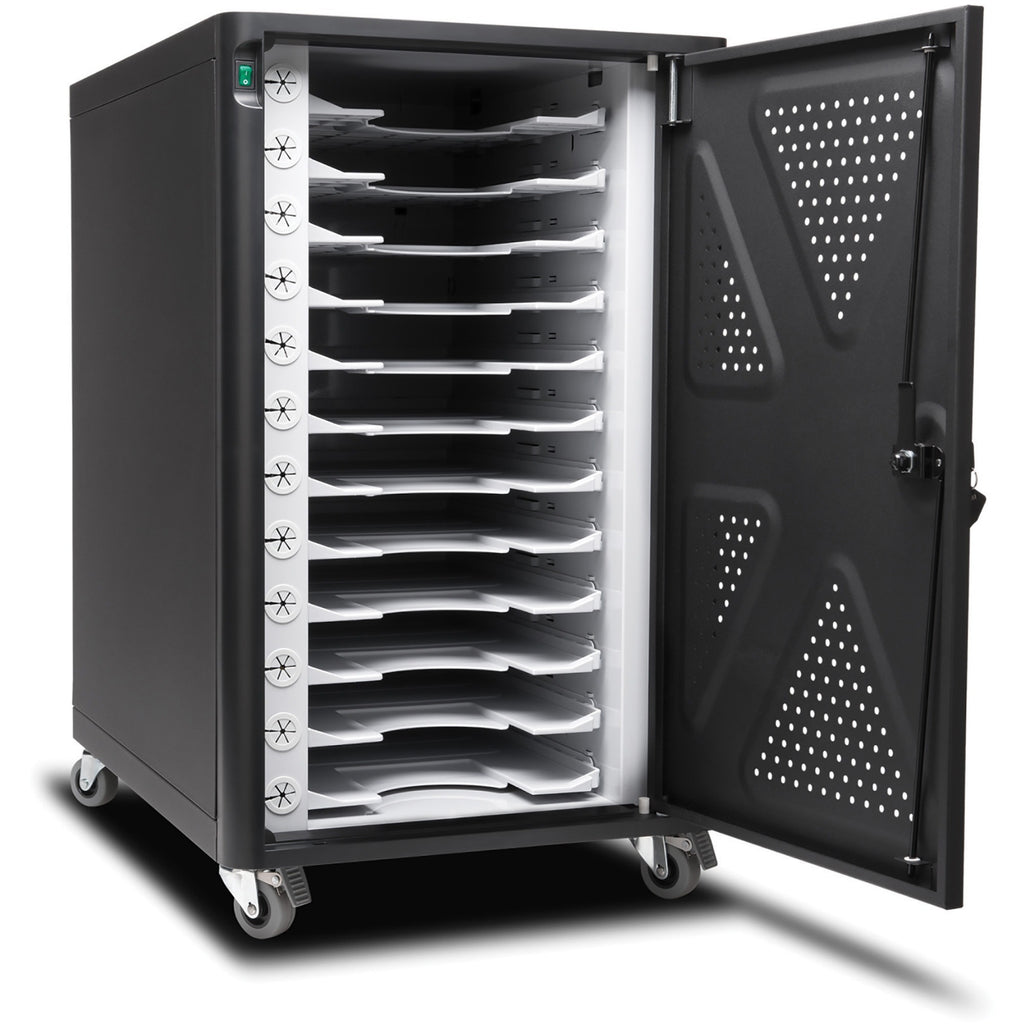 kensington-ac12-security-charging-cabinet-universal-device-4-casters-x-165-width-x-232-depth-x-281-height-black-for-12-devices-1-each_kmw64415 - 1