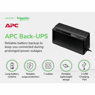 Back-UPS 600 VA Battery Backup System, 7 Outlets, 120 VA, 490 J