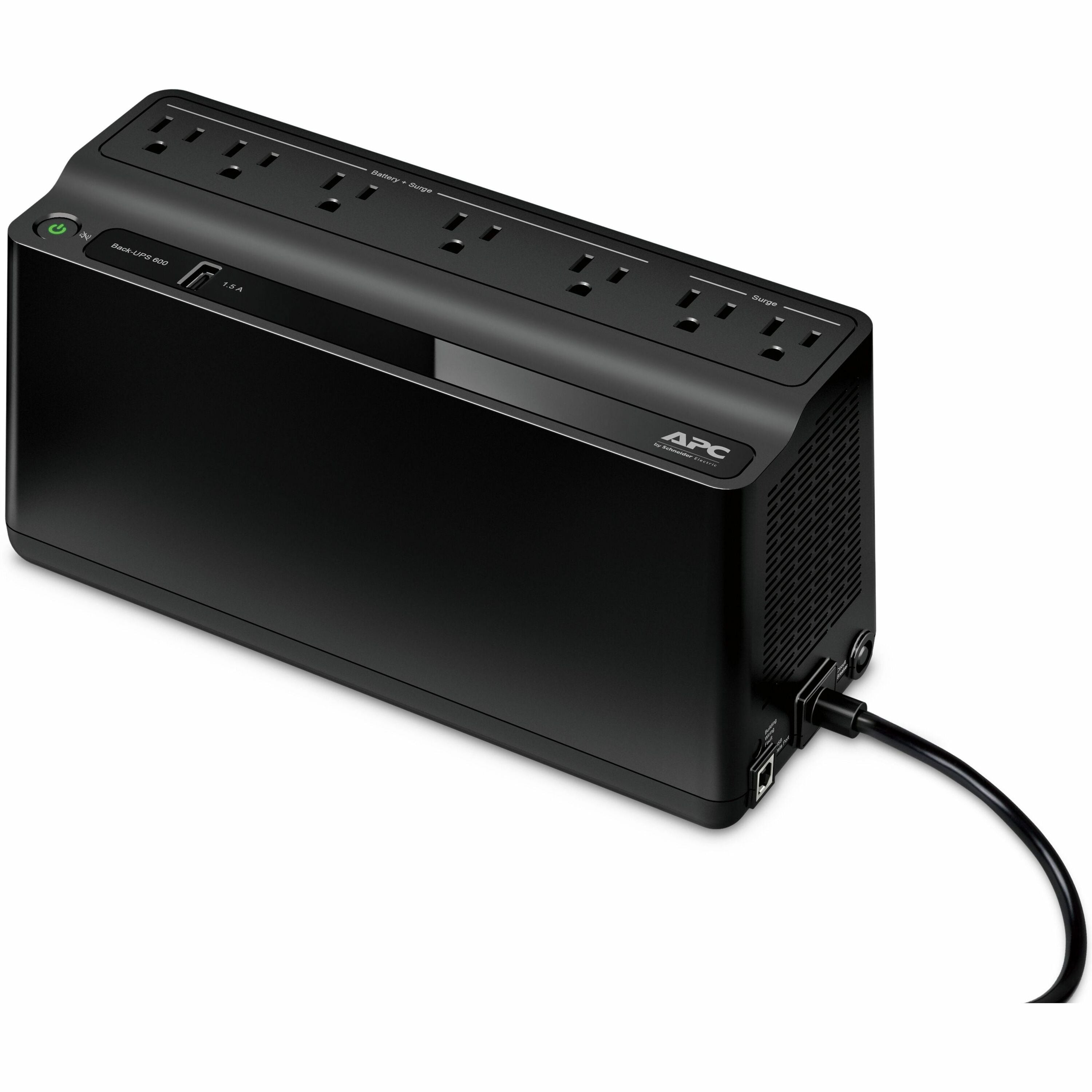 Back-UPS 600 VA Battery Backup System, 7 Outlets, 120 VA, 490 J