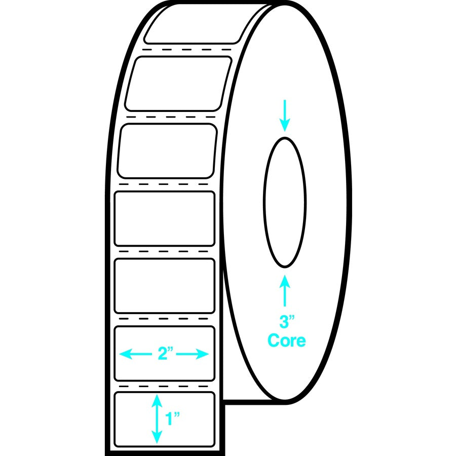 Avery Shipping Label - 1" Width x 2" Length - Permanent Adhesive - Rectangle - Direct Thermal - White - Paper - 3000 / Sheet - 4 Total Sheets - 12000 Total Label(s) - 1