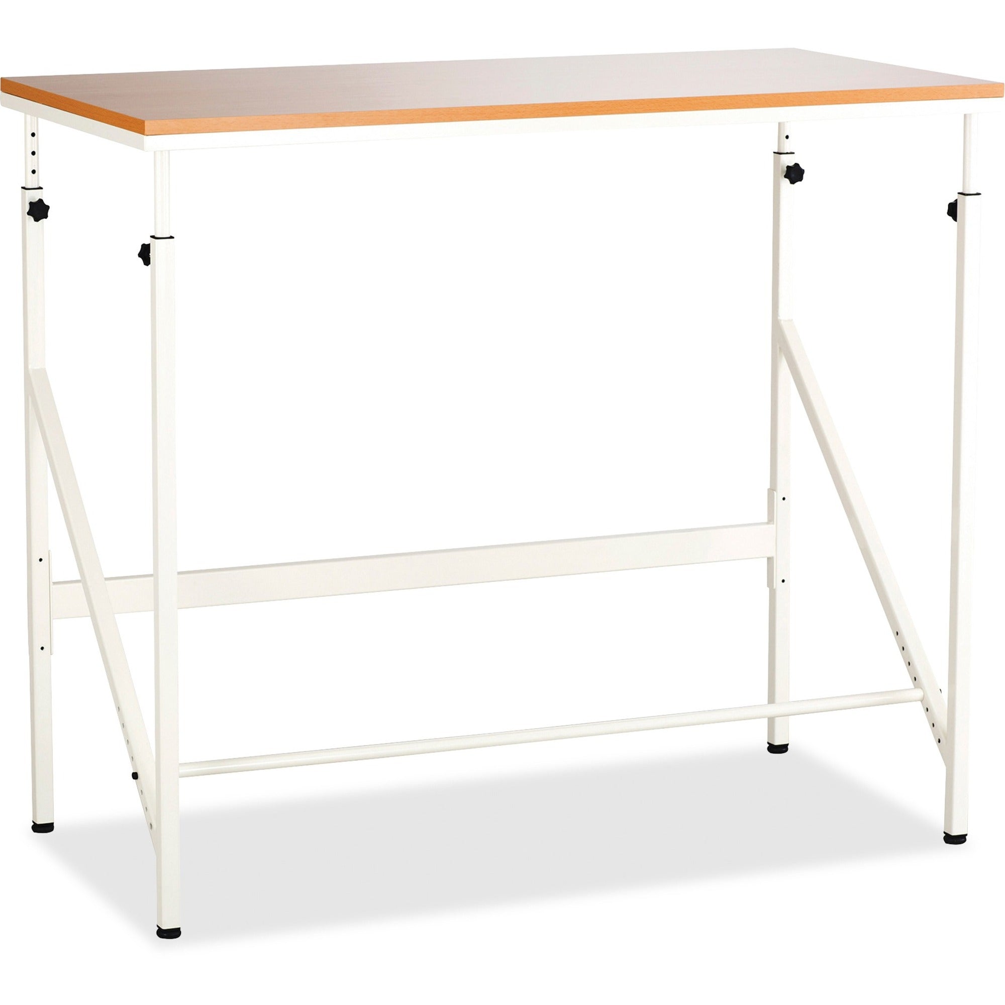 safco-laminate-tabletop-standing-height-desk-for-table-topmelamine-laminate-rectangle-beech-top-powder-coated-cream-base-adjustable-height-38-to-50-adjustment-x-48-table-top-width-x-24-table-top-depth-50-height-assembly-required_saf1957bh - 1