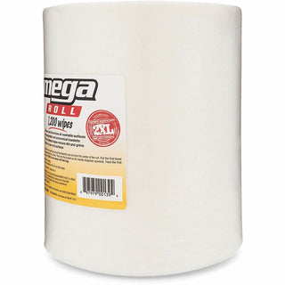 Gym Wipes Mega Roll Refill, 8 x 8, Unscented, White, 1,200/Roll, 2 Rolls/Carton