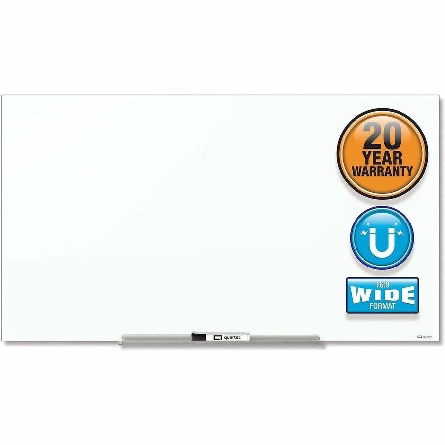 InvisaMount Magnetic Glass Marker Board, 39 x 22, White Surface