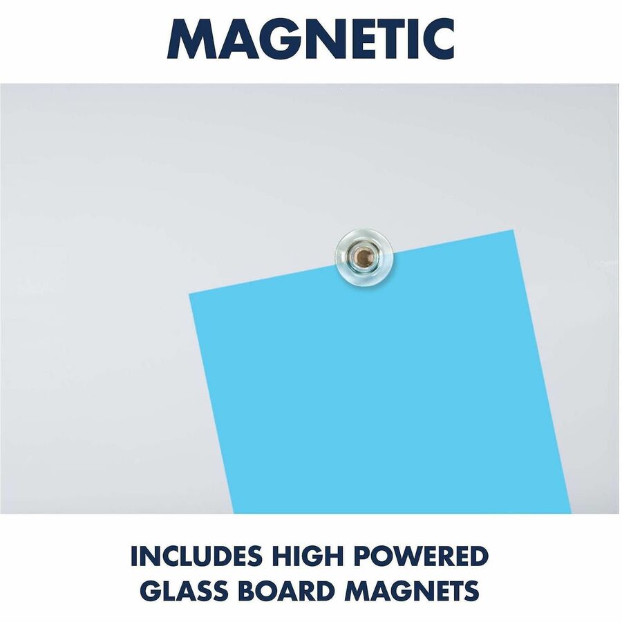 InvisaMount Magnetic Glass Marker Board, 39 x 22, White Surface