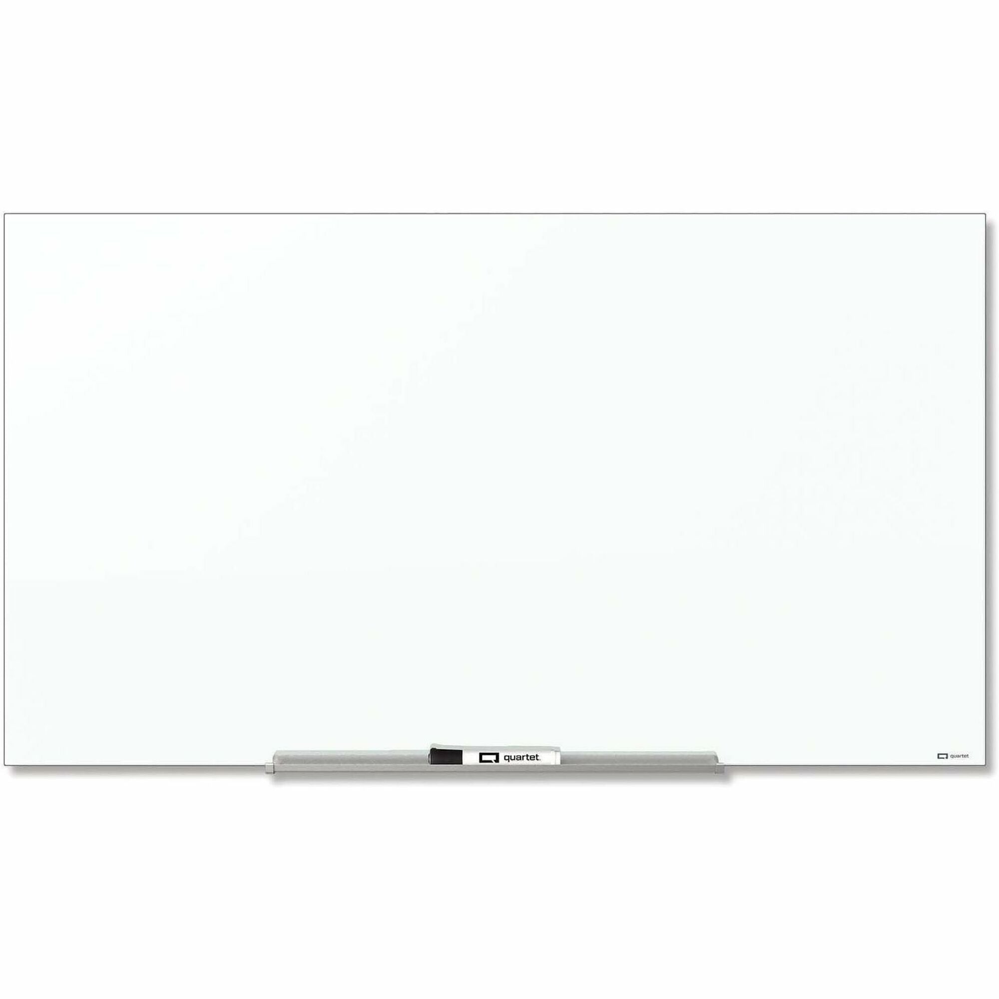 InvisaMount Magnetic Glass Marker Board, 39 x 22, White Surface