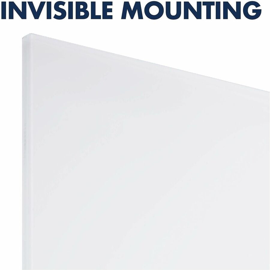 InvisaMount Magnetic Glass Marker Board, 74 x 42, White Surface