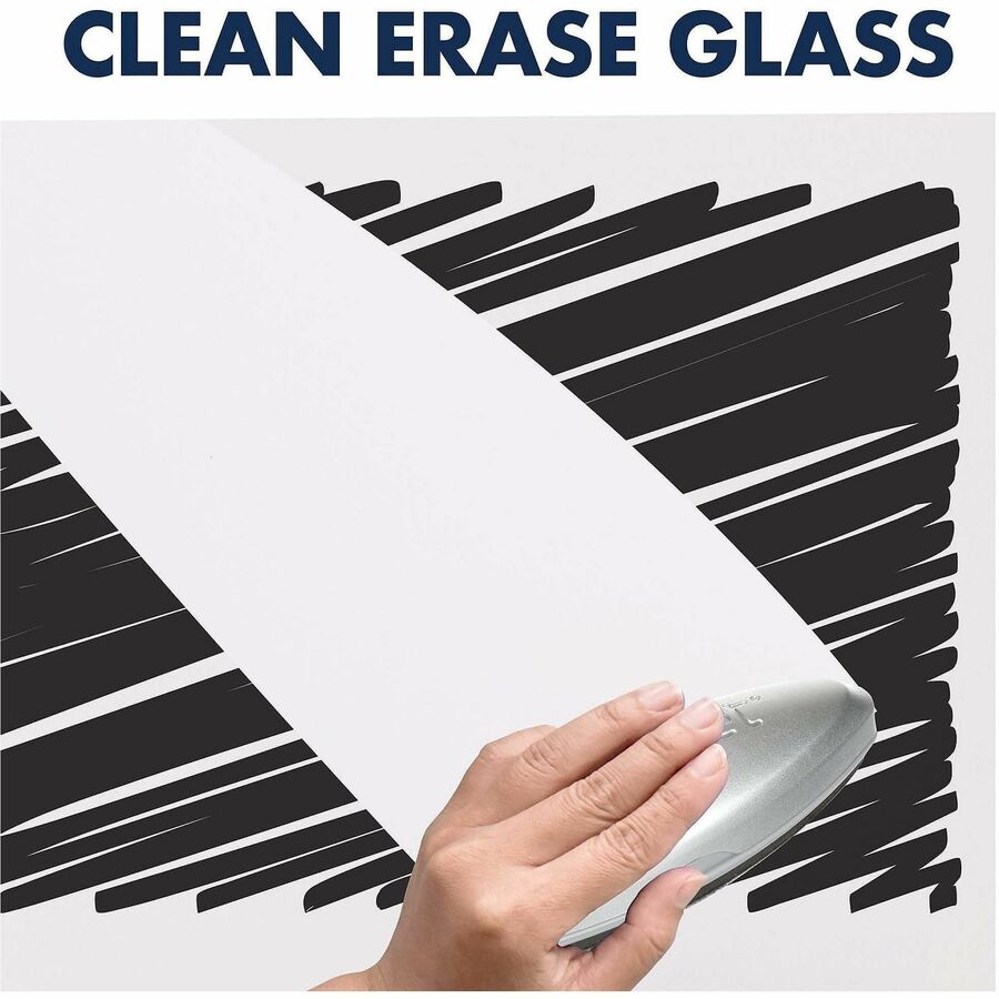 InvisaMount Magnetic Glass Marker Board, 74 x 42, White Surface