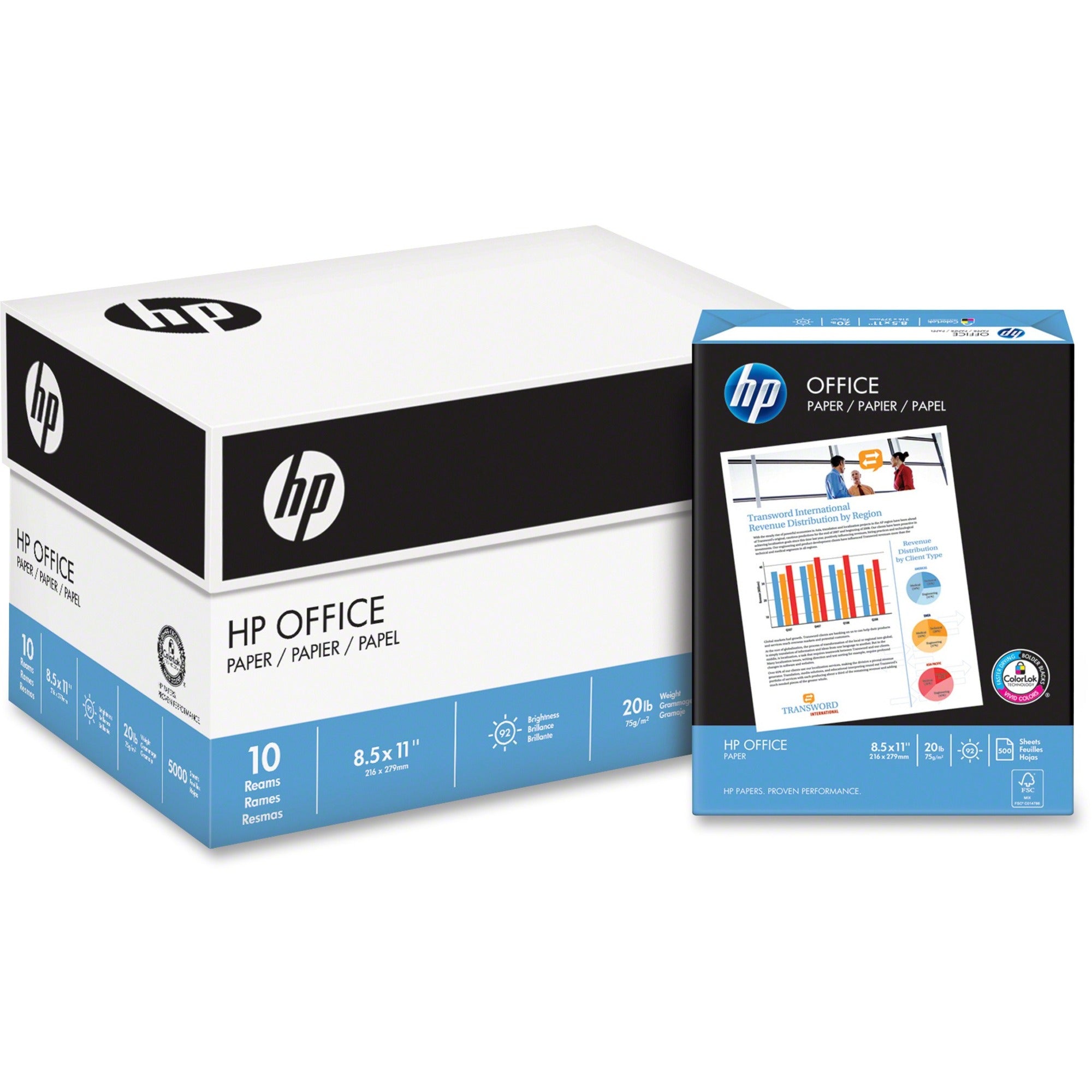 hp-office20-paper-white-92-brightness-letter-8-1-2-x-11-20-lb-basis-weight-200000-pallet-fsc-smear-resistant-quick-drying-acid-free-white_hew112101pl - 1