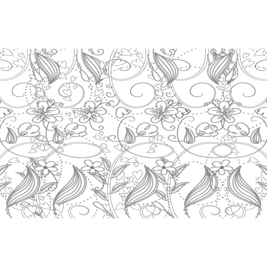 House of Doolittle Doodle Notes Spiral Notebook - 111 Pages - Spiral Bound - 7" x 9" - Black & White Flower Cover - Hard Cover - Recycled - 1 Each