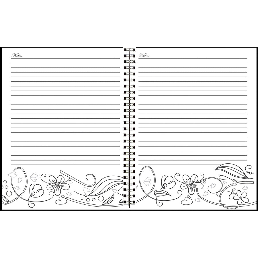 house-of-doolittle-doodle-notes-spiral-notebook-111-pages-spiral-bound-7-x-9-black-&-white-flower-cover-hard-cover-recycled-1-each_hod78190 - 3