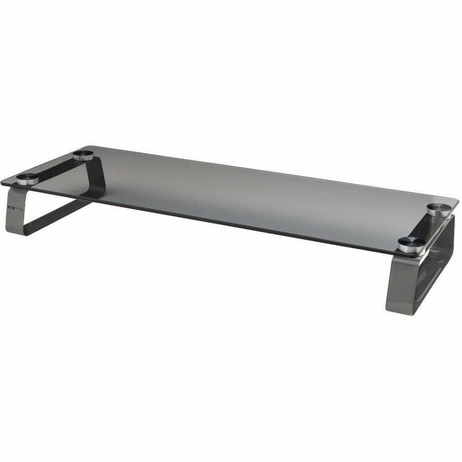 Universal Glass-Top Monitor Riser, 22" x 8" x 3", Clear, Supports 3.9 lbs
