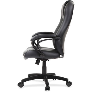 Eurotech Pembroke Mid Back Executive Chair - Black Bonded Leather Seat - Black Bonded Leather Back - High Back - 5-star Base - 1 Each