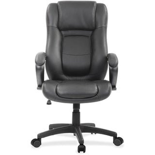 Eurotech Pembroke Mid Back Executive Chair - Black Bonded Leather Seat - Black Bonded Leather Back - High Back - 5-star Base - 1 Each