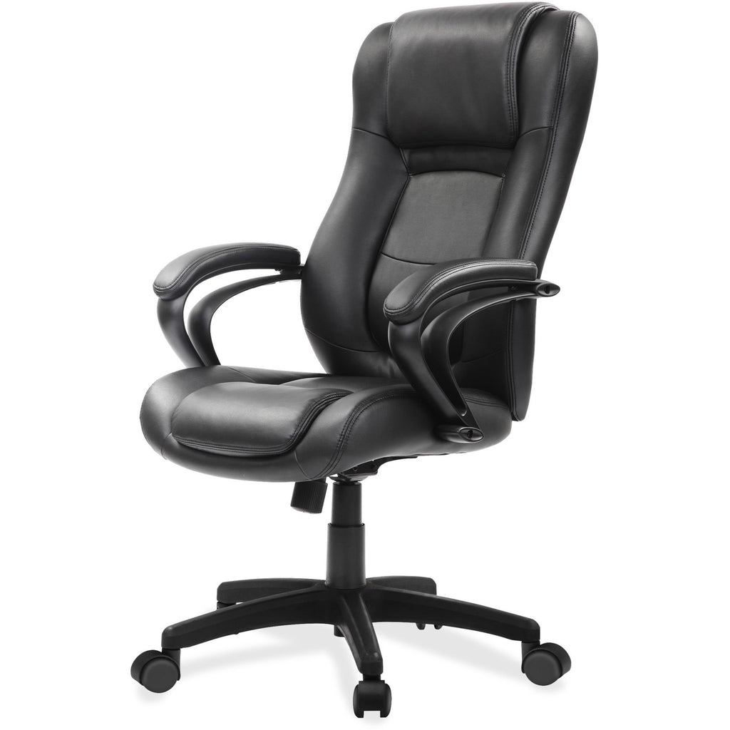 eurotech-pembroke-mid-back-executive-chair-black-bonded-leather-seat-black-bonded-leather-back-high-back-5-star-base-1-each_eutle521 - 1