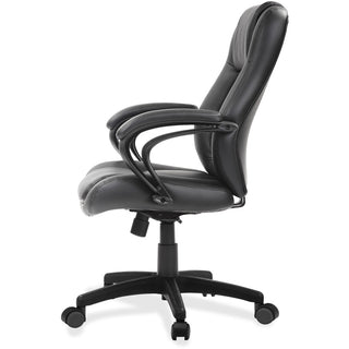Eurotech Pembroke Mid Back Executive Chair - Black Bonded Leather Seat - Black Bonded Leather Back - Low Back - 5-star Base - 1 Each