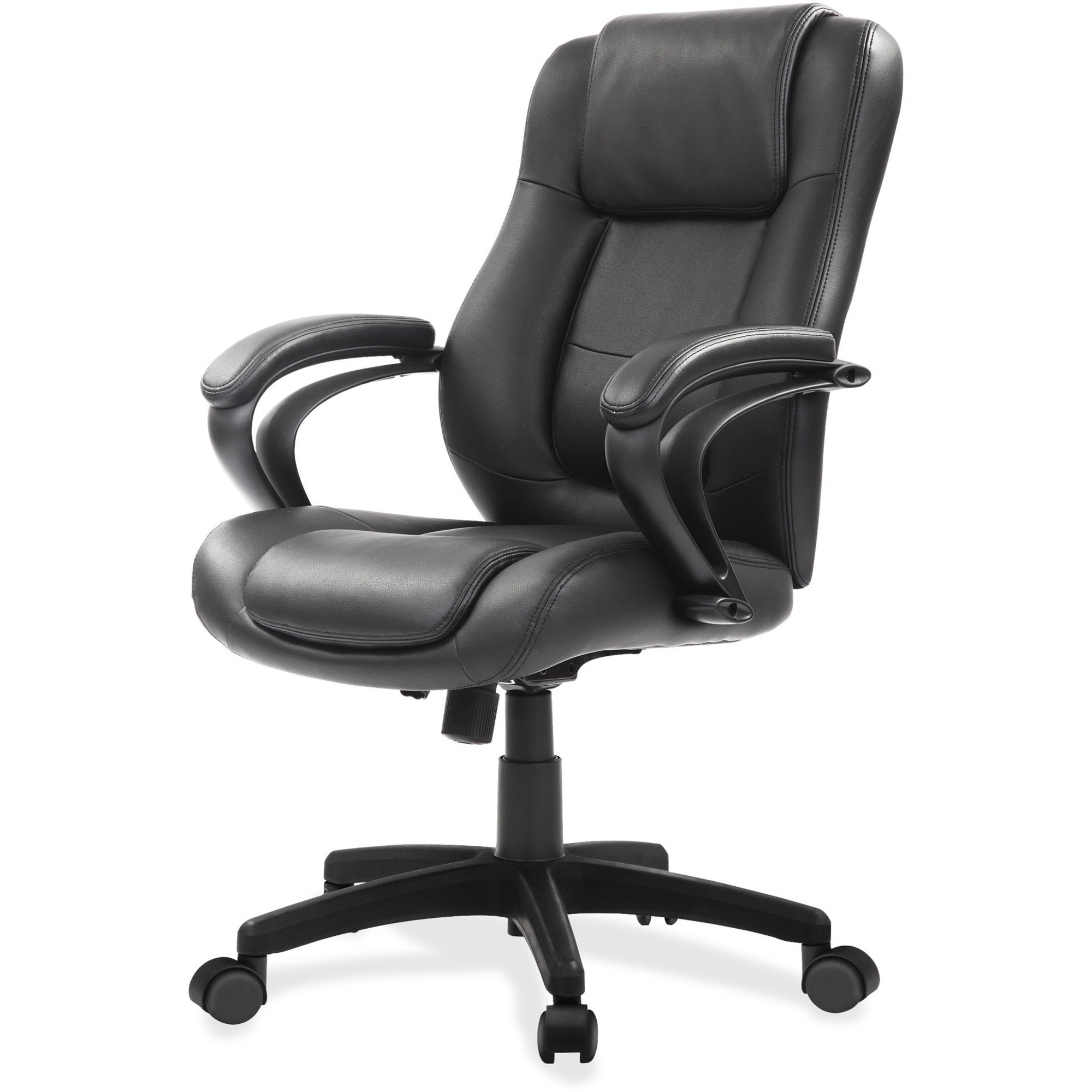 eurotech-pembroke-mid-back-executive-chair-black-bonded-leather-seat-black-bonded-leather-back-low-back-5-star-base-1-each_eutle522 - 1