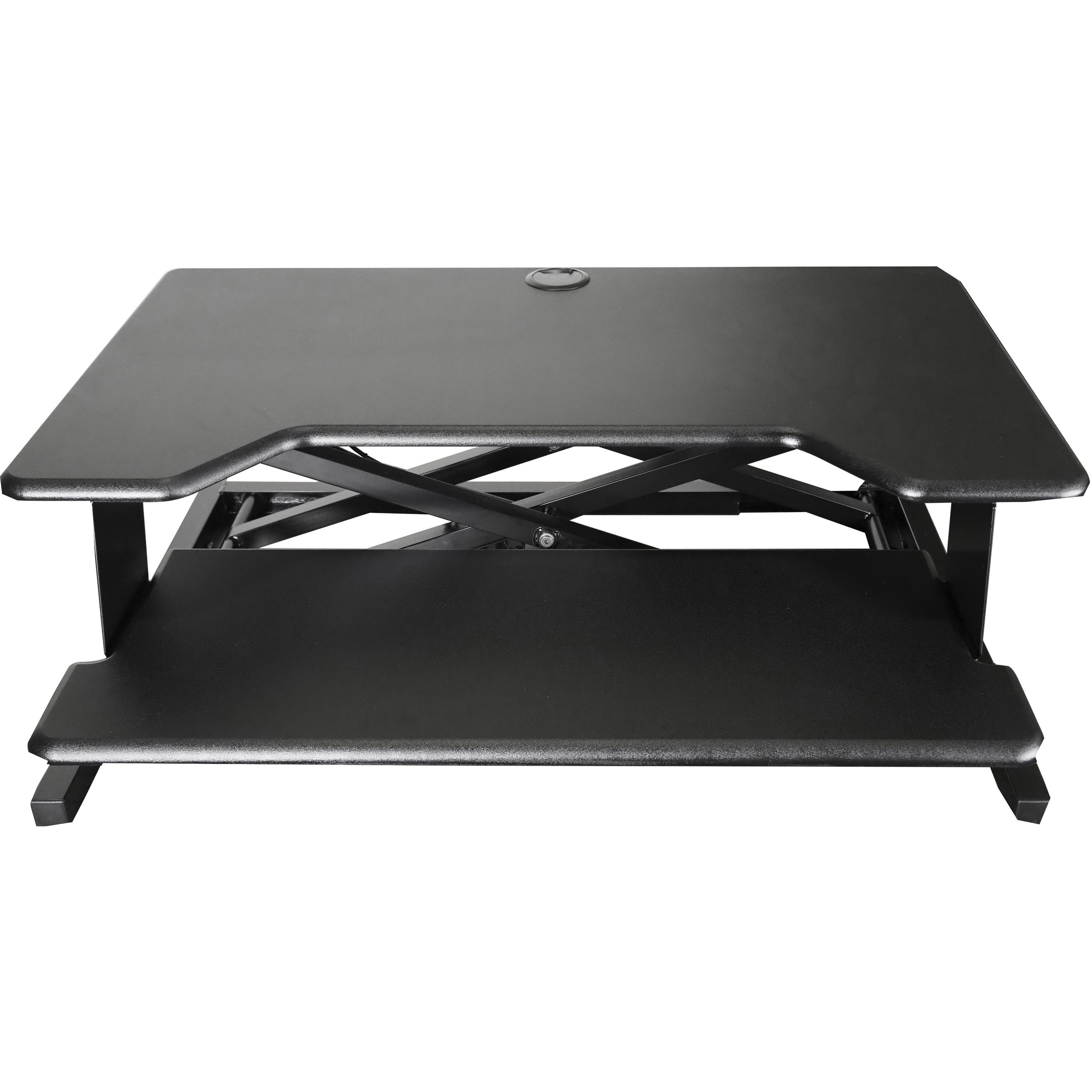 Kantek Desktop Riser Workstation Sit To Stand Black - 5.3" Height x 35" Width x 24" Depth - Desktop - Black