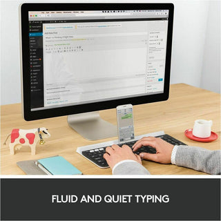 Logitech K780 Multi-Device Wireless Keyboard - Wireless Connectivity - Bluetooth - 33 ft - 2.40 GHz - USB Interface Home, Search, Back, App Switch, Easy-Switch, On/Off Switch Hot Key(s) - ChromeOS - English, French - QWERTY Layout - Tablet, Computer