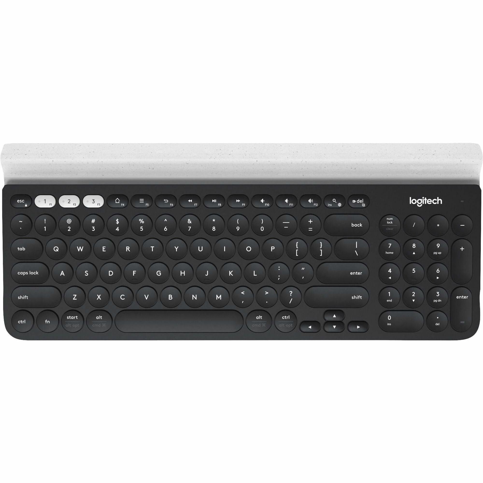 Logitech K780 Multi-Device Wireless Keyboard - Wireless Connectivity - Bluetooth - 33 ft - 2.40 GHz - USB Interface Home, Search, Back, App Switch, Easy-Switch, On/Off Switch Hot Key(s) - ChromeOS - English, French - QWERTY Layout - Tablet, Computer