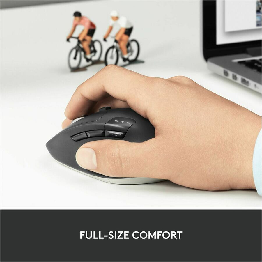 Logitech M720 Triathlon Multi-Device Wireless Mouse, Bluetooth, USB Unifying Receiver, 1000 DPI, 8 Buttons, 2-Year Battery, Compatible with Laptop, PC, Mac, iPadOS - Black - Optical - Wireless - Bluetooth/Radio Frequency - 2.40 GHz - Black - 1 Pack -