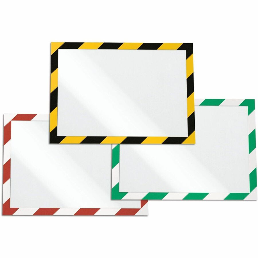 DURABLE DURAFRAME SECURITY Self-Adhesive Magnetic Letter Sign Holder - Holds Letter-Size 8-1/2" x 11" , Red/White, 2 Pack