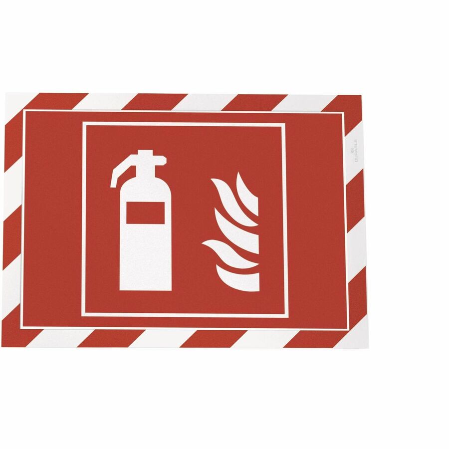 DURABLE DURAFRAME SECURITY Self-Adhesive Magnetic Letter Sign Holder - Holds Letter-Size 8-1/2" x 11" , Red/White, 2 Pack