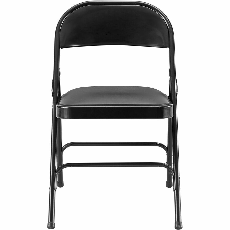 Lorell Padded Seat Folding Chairs - Vinyl Seat - Powder Coated Steel Frame - 4 / Carton