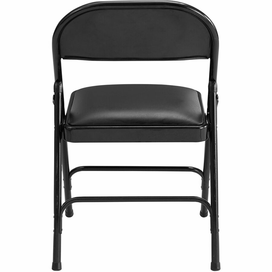 Lorell Padded Seat Folding Chairs - Vinyl Seat - Powder Coated Steel Frame - 4 / Carton