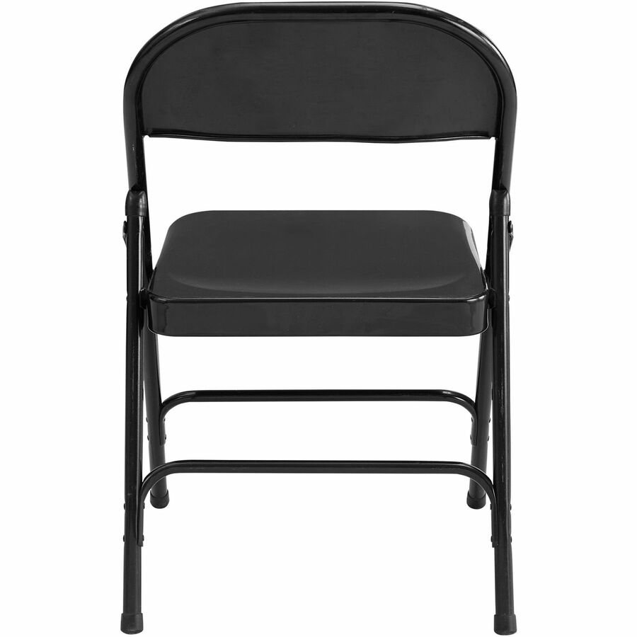 Lorell Folding Chairs - Powder Coated Steel Frame - Black - 4 / Carton