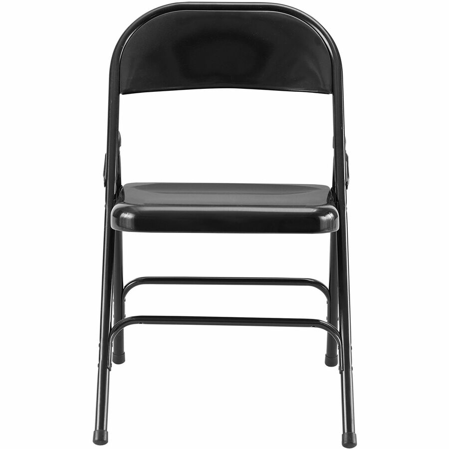 Lorell Folding Chairs - Powder Coated Steel Frame - Black - 4 / Carton