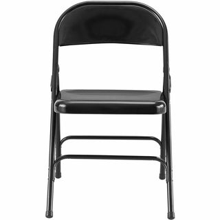 Lorell Folding Chairs - Powder Coated Steel Frame - Black - 4 / Carton
