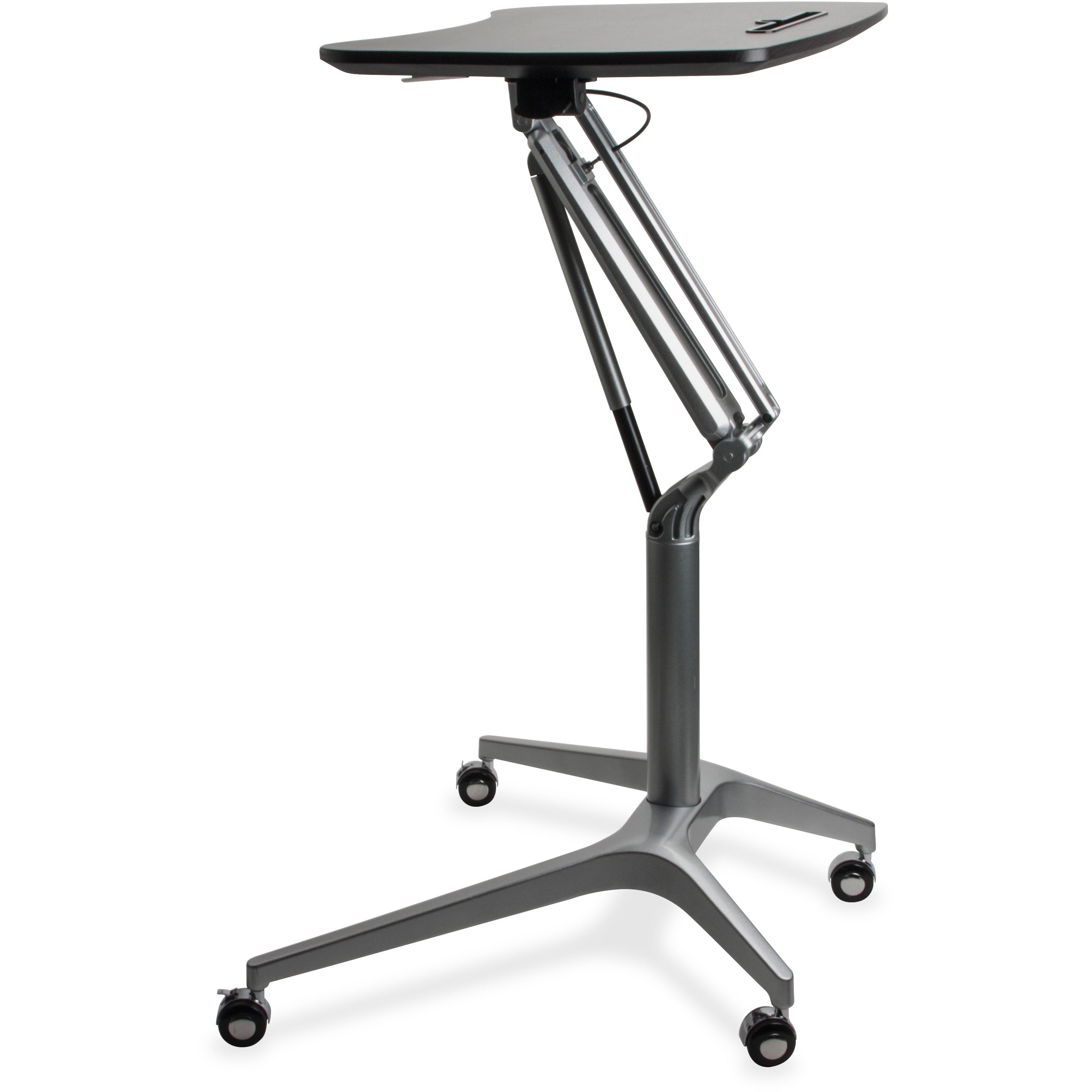 lorell-gas-lift-height-adjustable-mobile-desk-for-table-topblack-rectangle-top-powder-coated-base-adjustable-height-2870-to-4090-adjustment-x-2825-table-top-width-x-1875-table-top-depth-41-height-assembly-required-1-each_llr84838 - 3